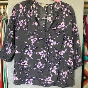 Rose & Thyme floral 3/4 sleeve blouse
